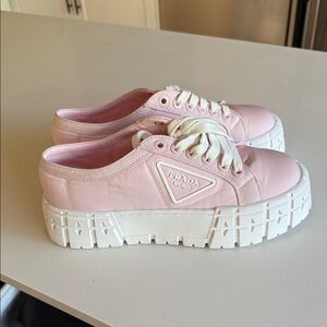 Prada Pink and White Sneakers